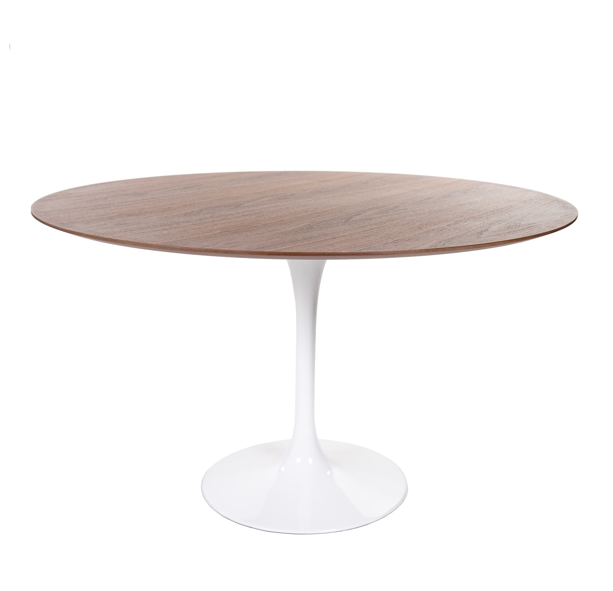 Eero Saarinen style, Table à manger Table tulipe 120cm Dessus noyer Base blanc