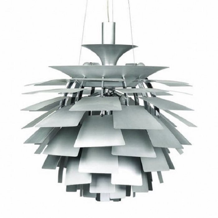 Poul Henningsen style, Pendentif Artichaut lampe 56cm Aluminium