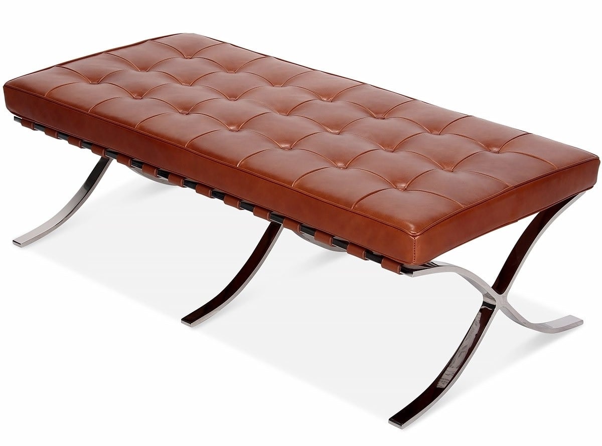 Ludwig Mies vd Rohe style, Banque Barcelona Pavillion ottoman cognac
