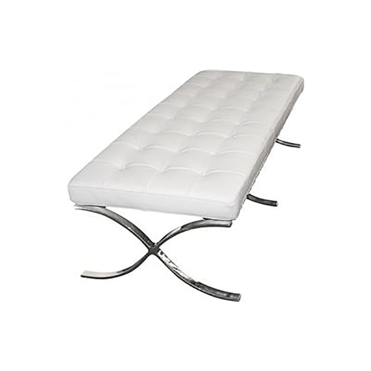 Ludwig Mies vd Rohe style, Banque Barcelona Pavillion ottoman blanc