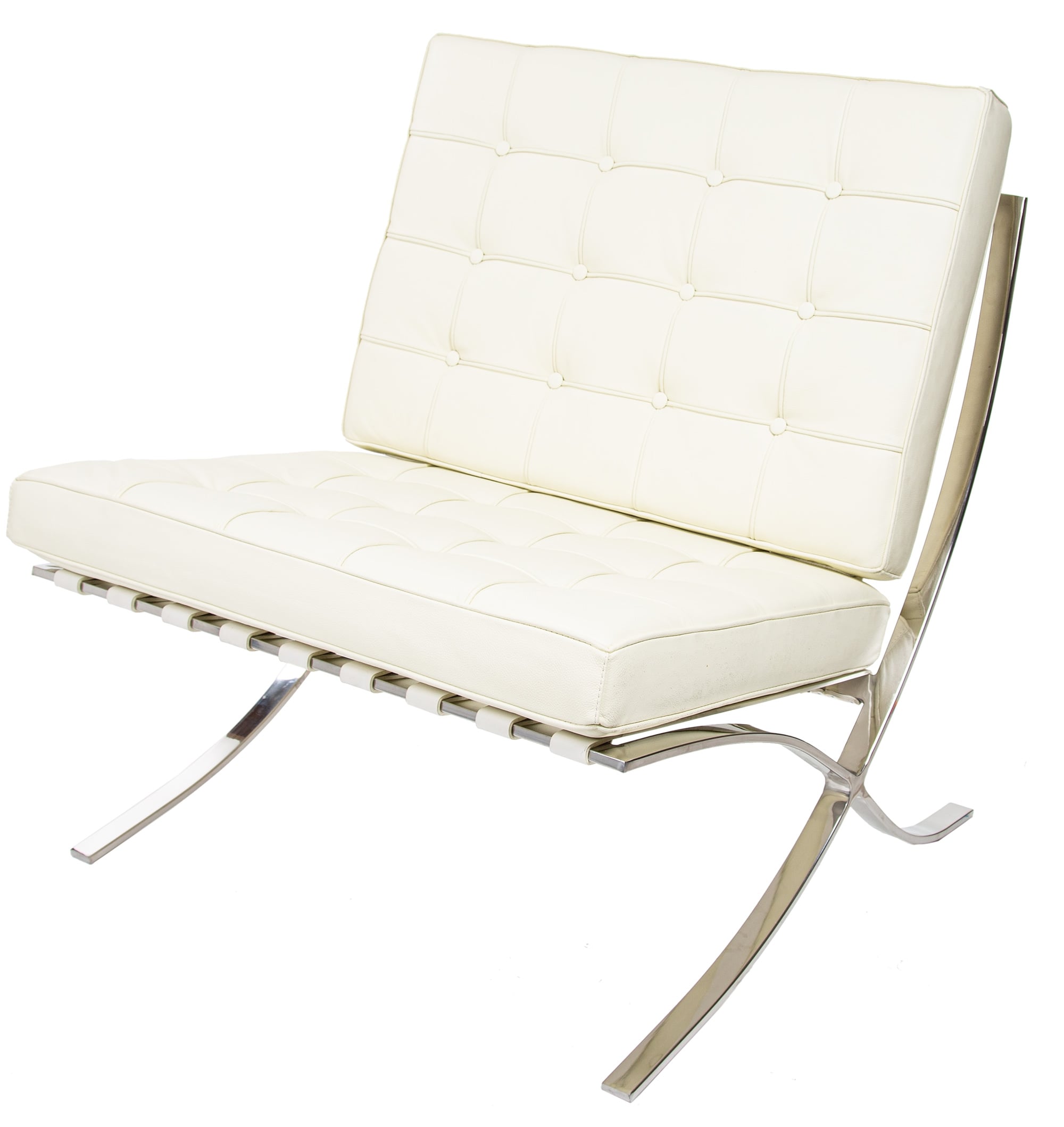 Ludwig Mies vd Rohe style, Fauteuil Barcelona Pavillion Creme