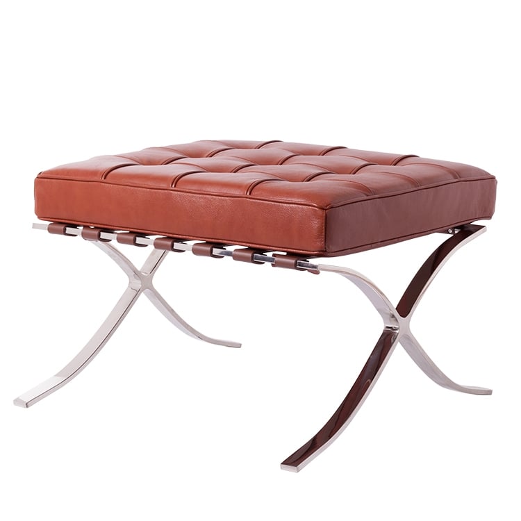 Ludwig Mies vd Rohe style, Ottomane Barcelona Pavillion cognac