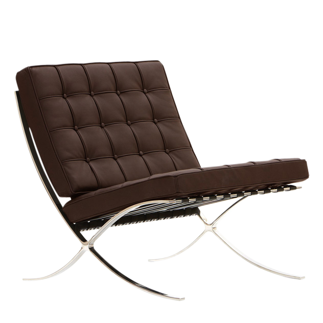 Ludwig Mies vd Rohe style, Fauteuil Barcelona Pavillion brun