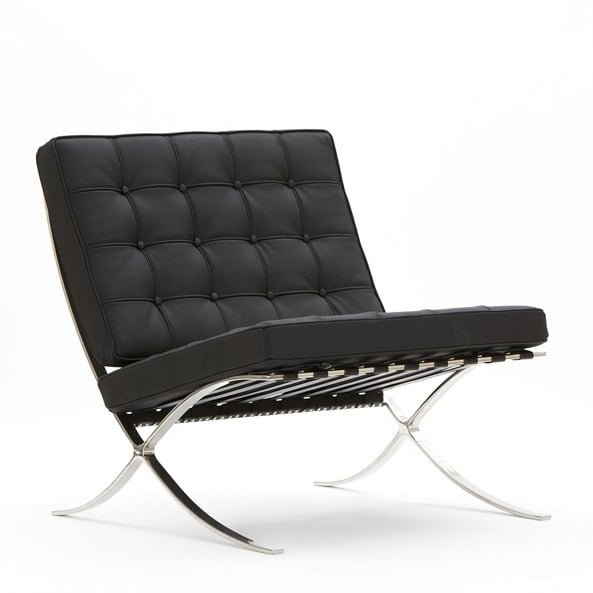 Ludwig Mies vd Rohe style, Fauteuil Barcelona Pavillion noir