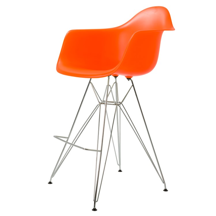 Charles Eames style, Tabouret de bar DAR PP d'orange