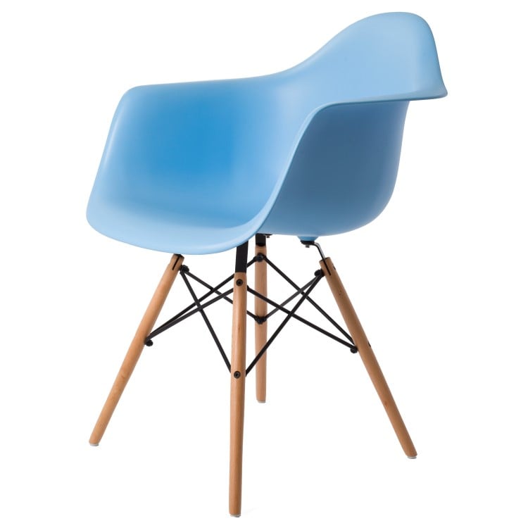 Charles Eames style, Chaise de salle à manger DAW PP bleu clair