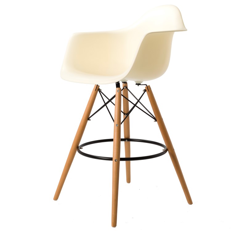 Charles Eames style, Tabouret de bar DAW tabouret crème PP