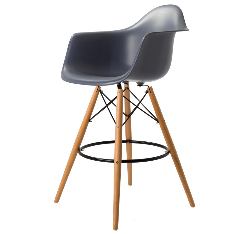 Charles Eames style, Tabouret de bar DAW PP gris foncé