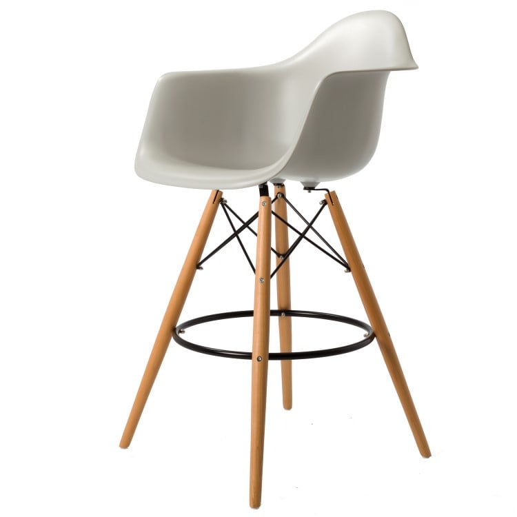 Charles Eames style, Tabouret de bar DAW PP gris clair