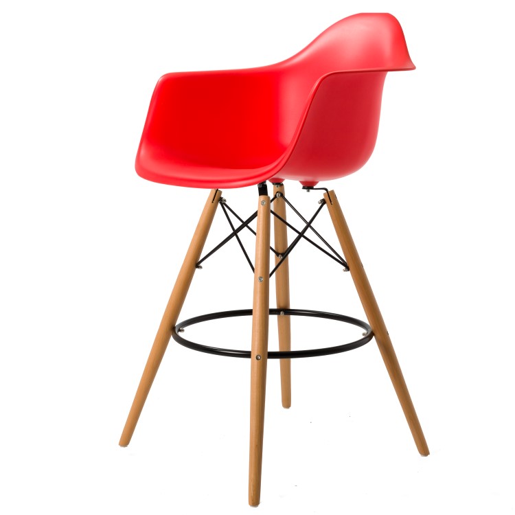 Charles Eames style, Tabouret de bar DAW tabouret PP rouge