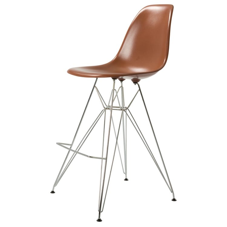 Charles Eames style, Tabouret de bar DSR brillant ABS brun
