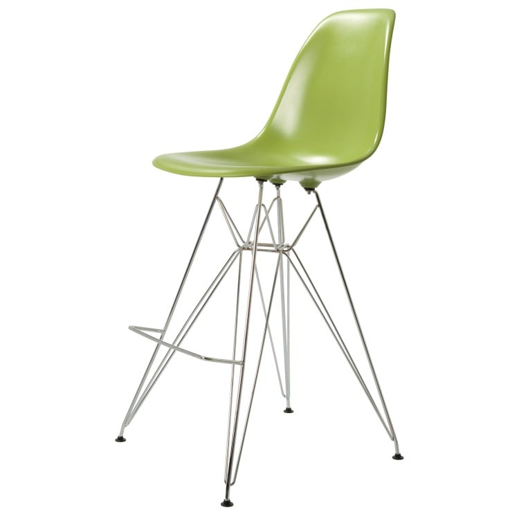 Charles Eames style, Tabouret de bar DSR brillant ABS vert