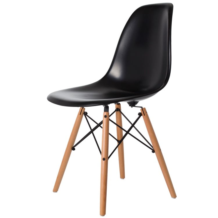 Charles Eames style, Chaise de salle à manger DSW ABS noir
