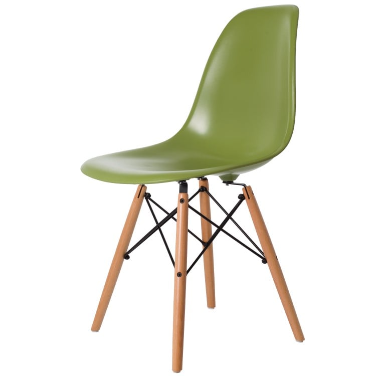 Charles Eames style, Chaise de salle à manger DSW ABS vert