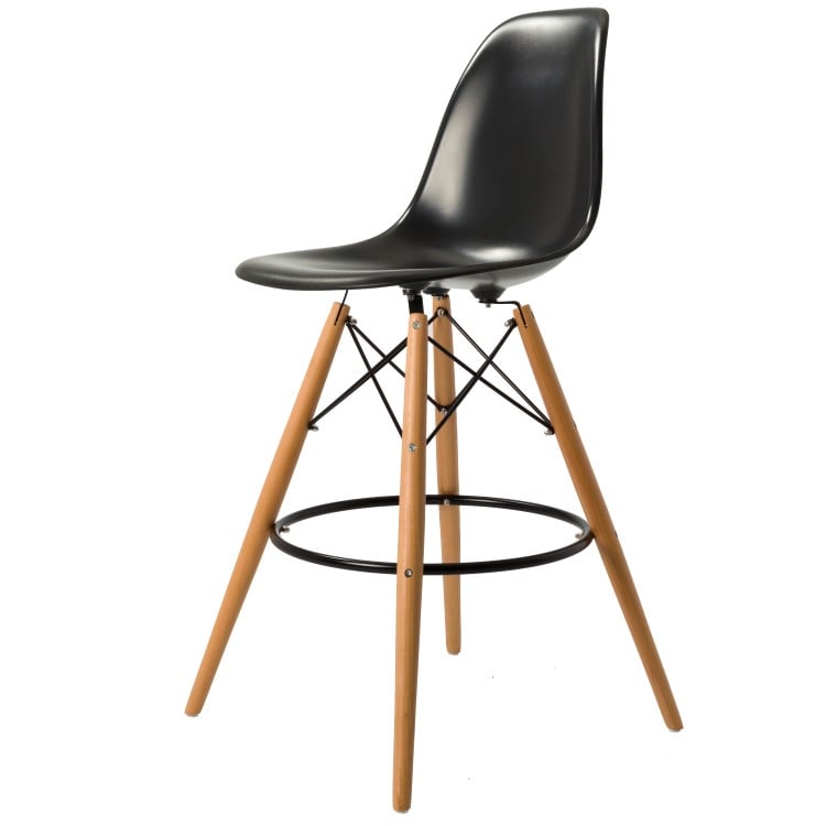 Charles Eames style, Tabouret de bar DSW tabouret ABS noir