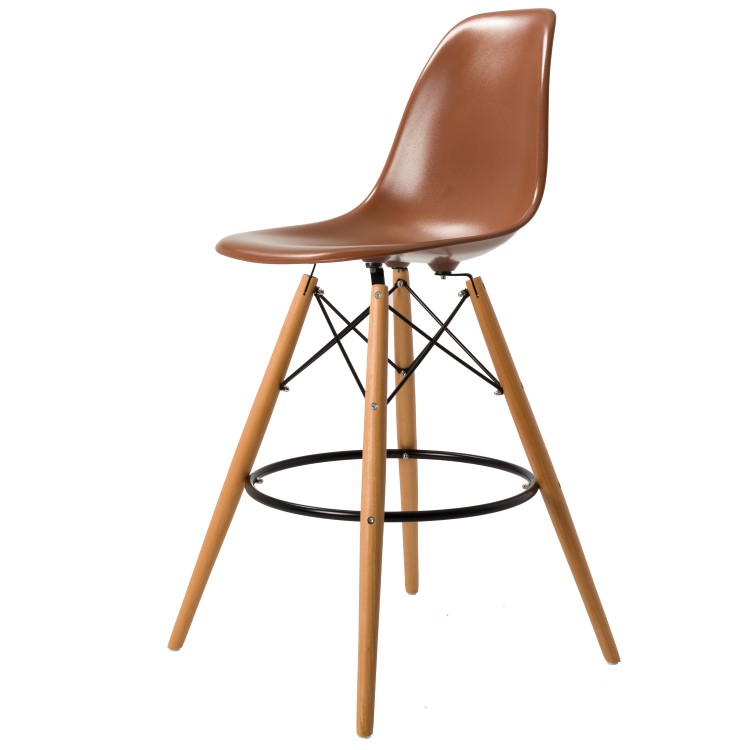 Charles Eames style, Tabouret de bar DSW tabouret ABS brun