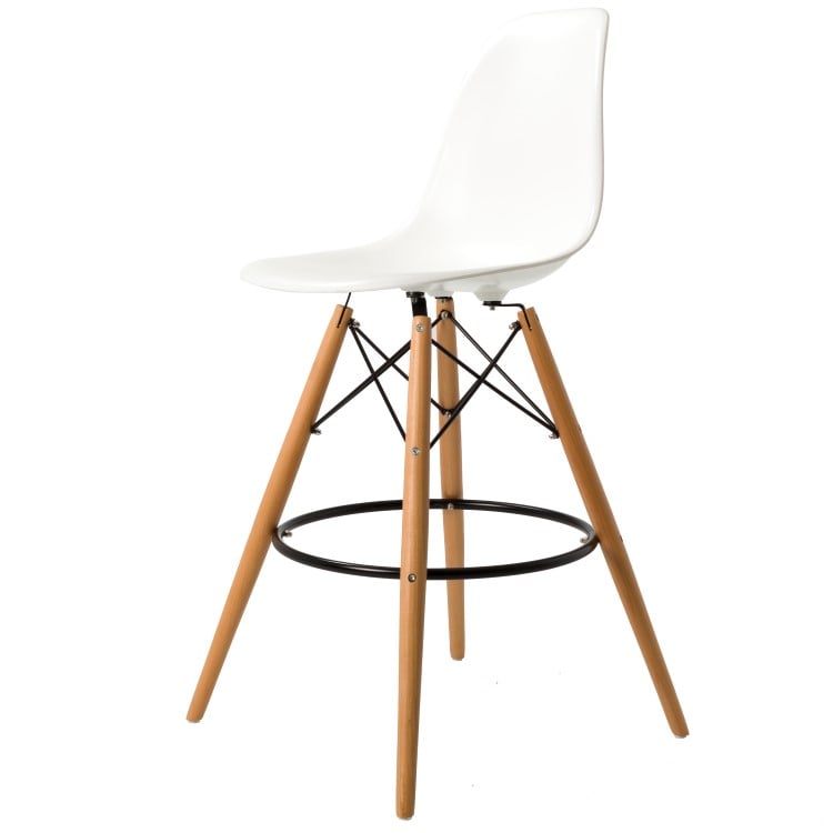 Charles Eames style, Tabouret de bar DSW tabouret ABS blanc