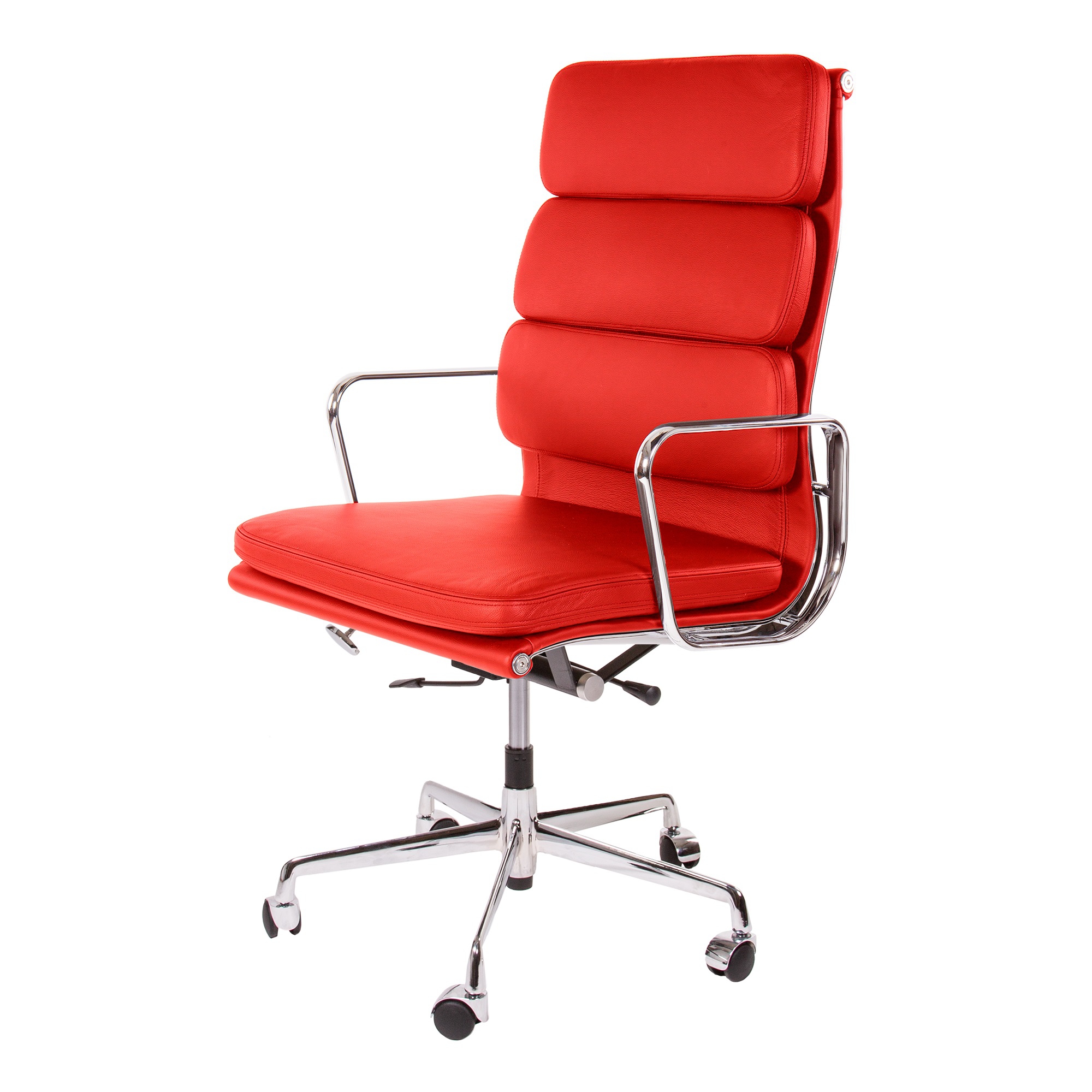 Charles Eames style, Chaise de bureau EA219 cuir rouge
