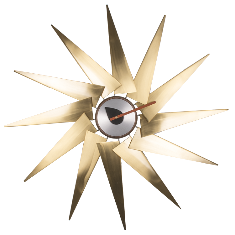 George Nelson style, Horloge murale Windmill clock métal