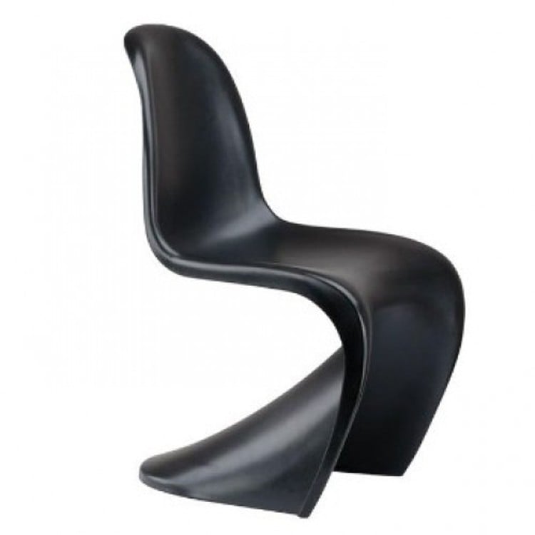 Verner Panton style, Chaise de salle à manger Chaise Panton mat PP noir