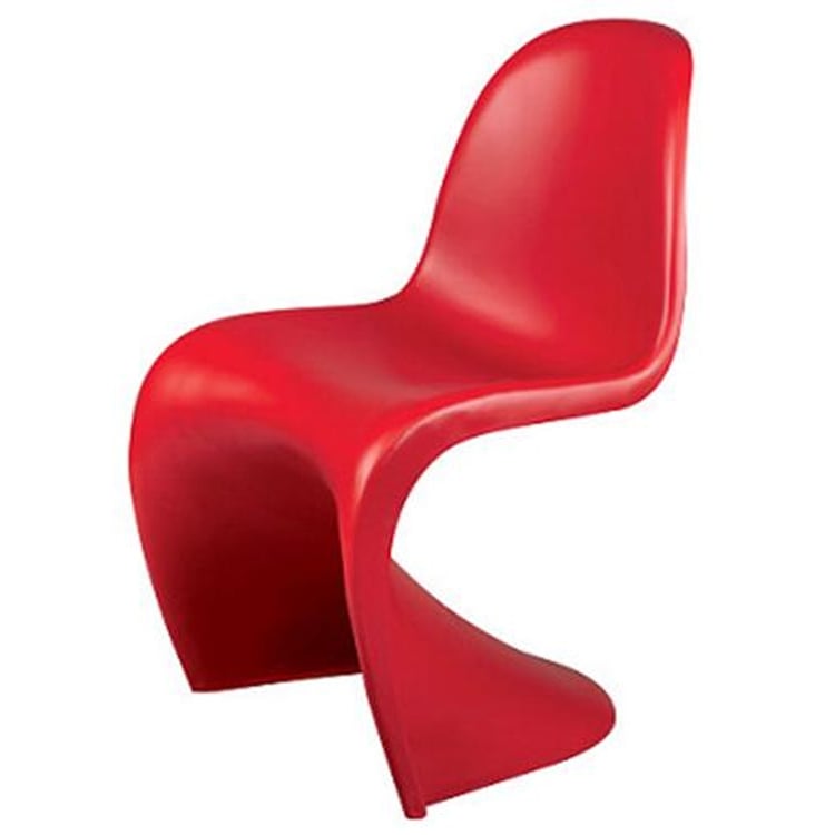 Verner Panton style, Chaise de salle à manger Chaise Panton mat PP rouge