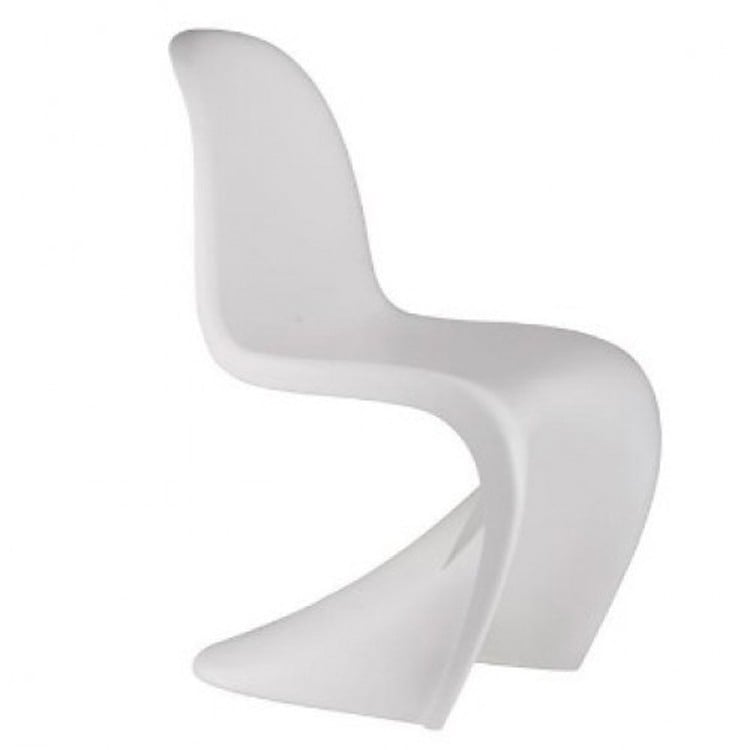 Verner Panton style, Chaise de salle à manger Chaise Panton mat PP blanc
