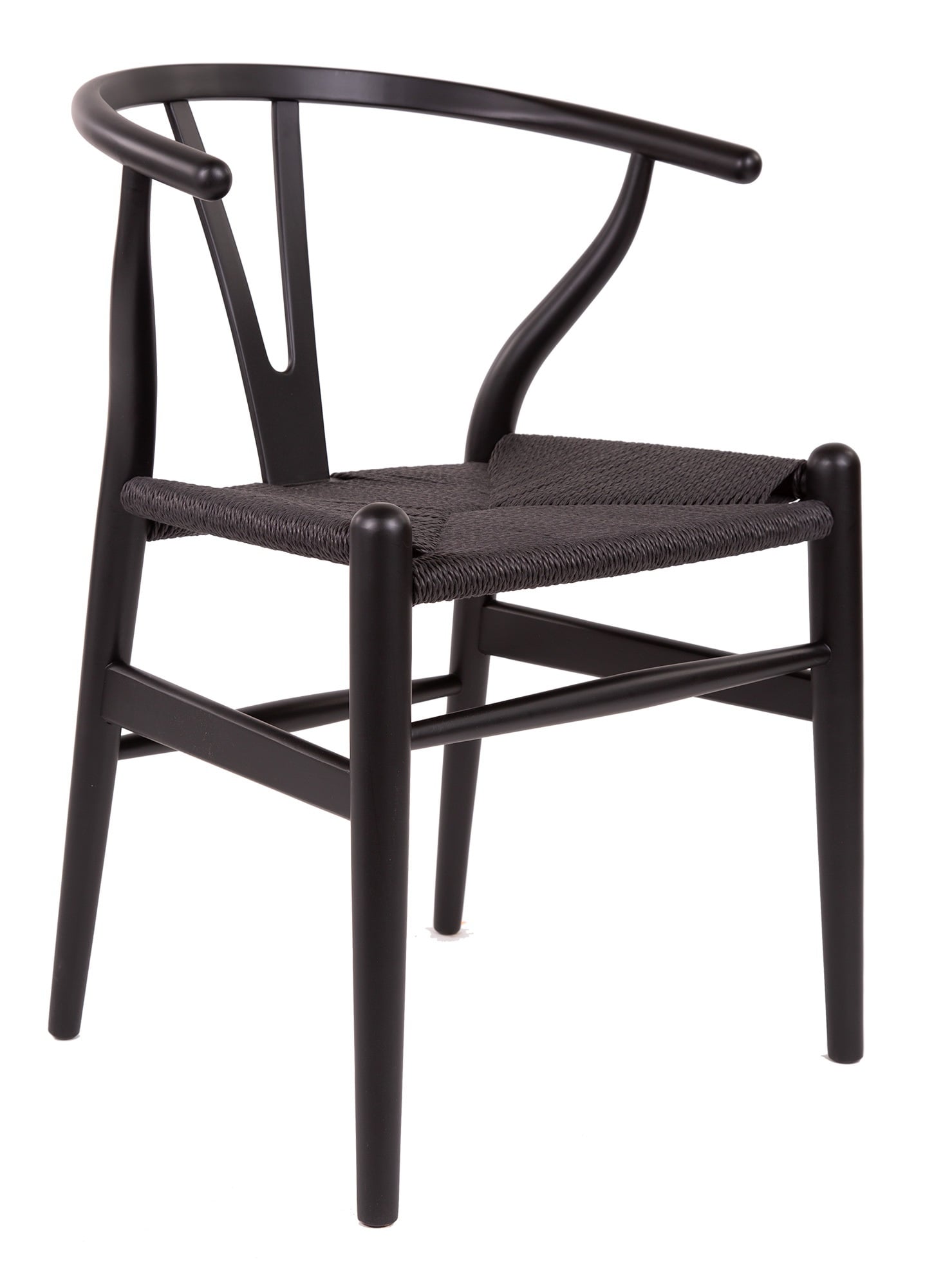 Wegner style, Chaise de salle à manger Y-chair wishbone CH24 noir noir