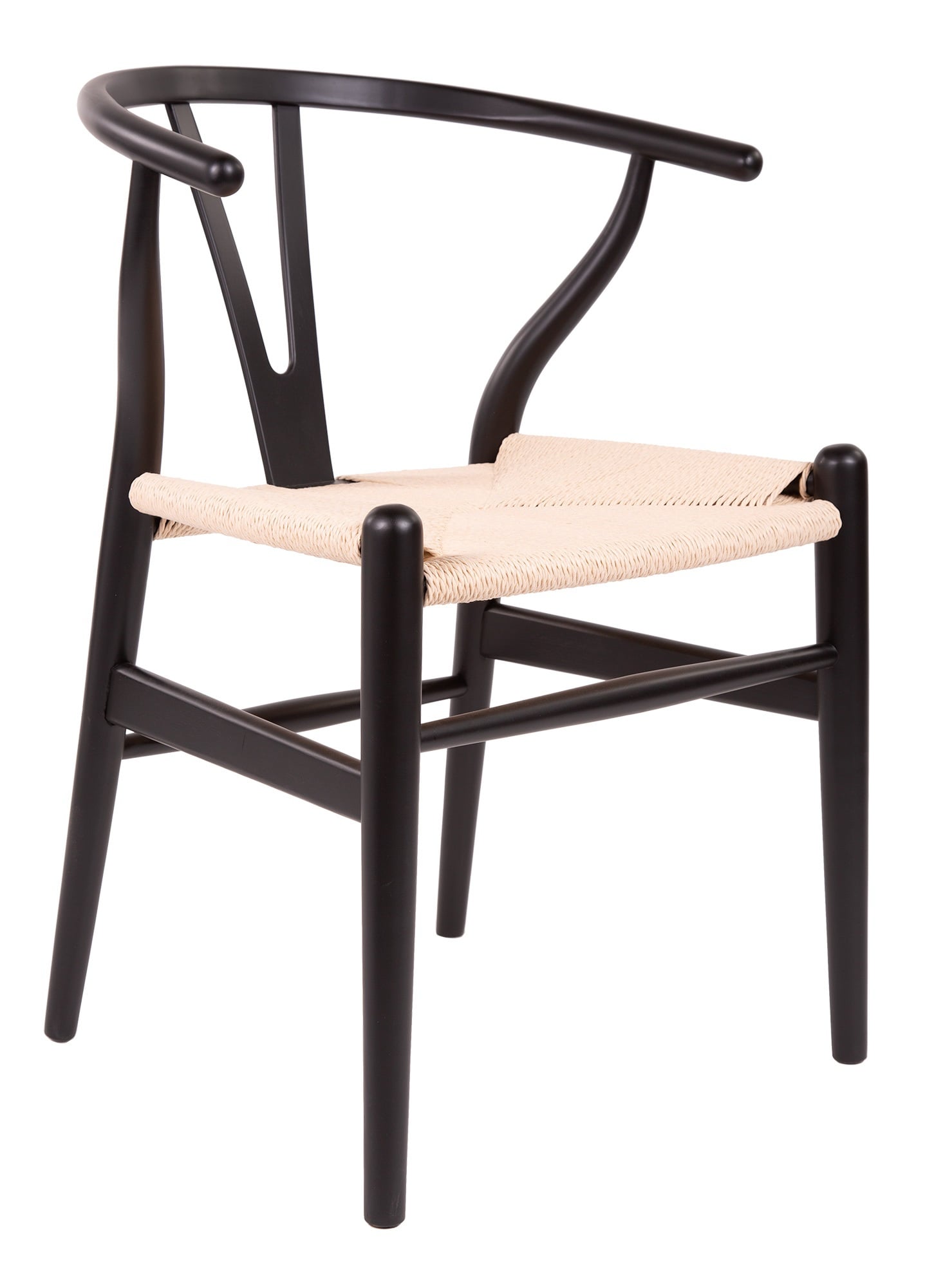 Wegner style, Chaise de salle à manger Y-chair wishbone CH24 noir natural
