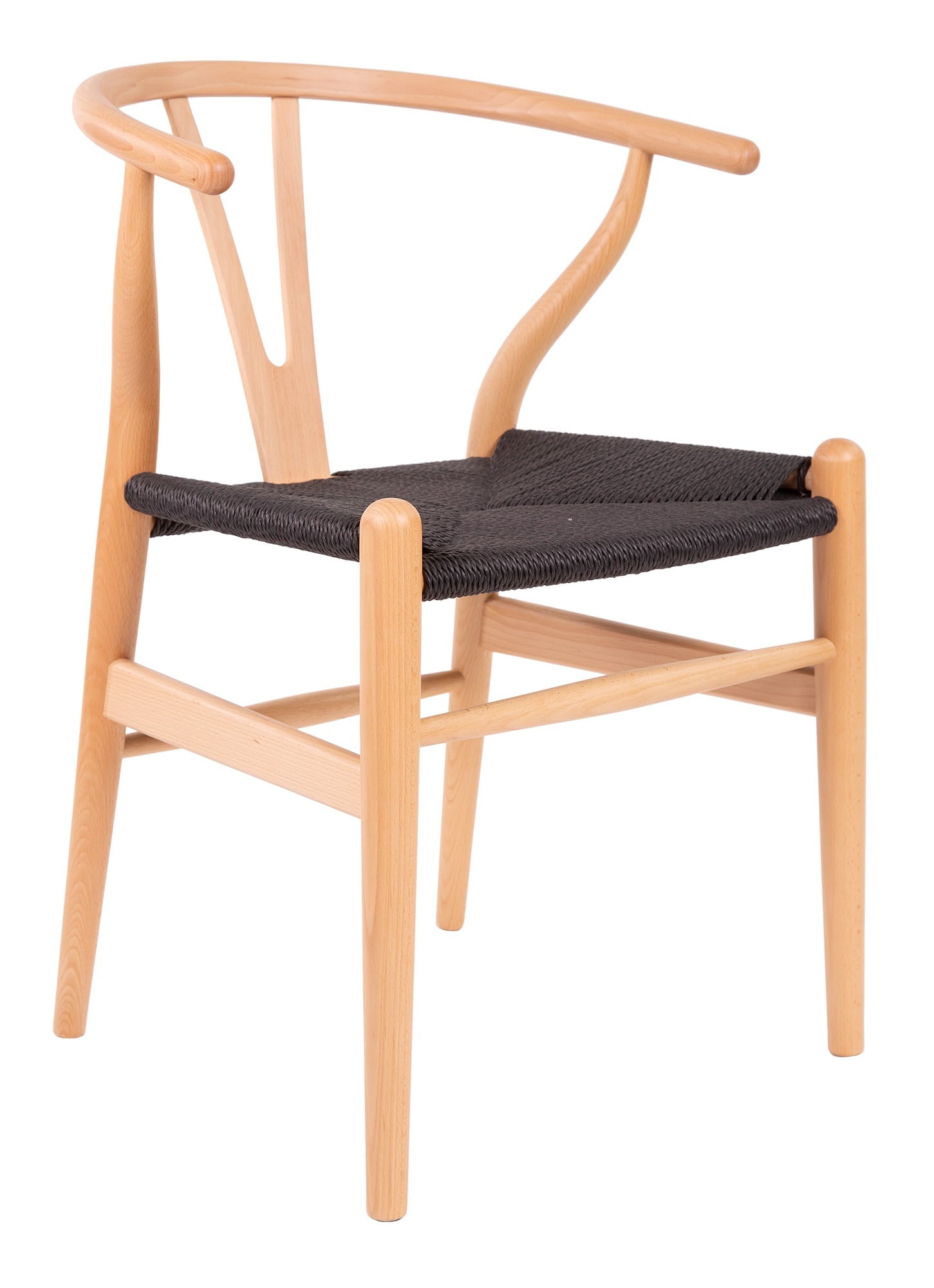 Wegner style, Chaise de salle à manger Y-chair wishbone CH24 naturel noir