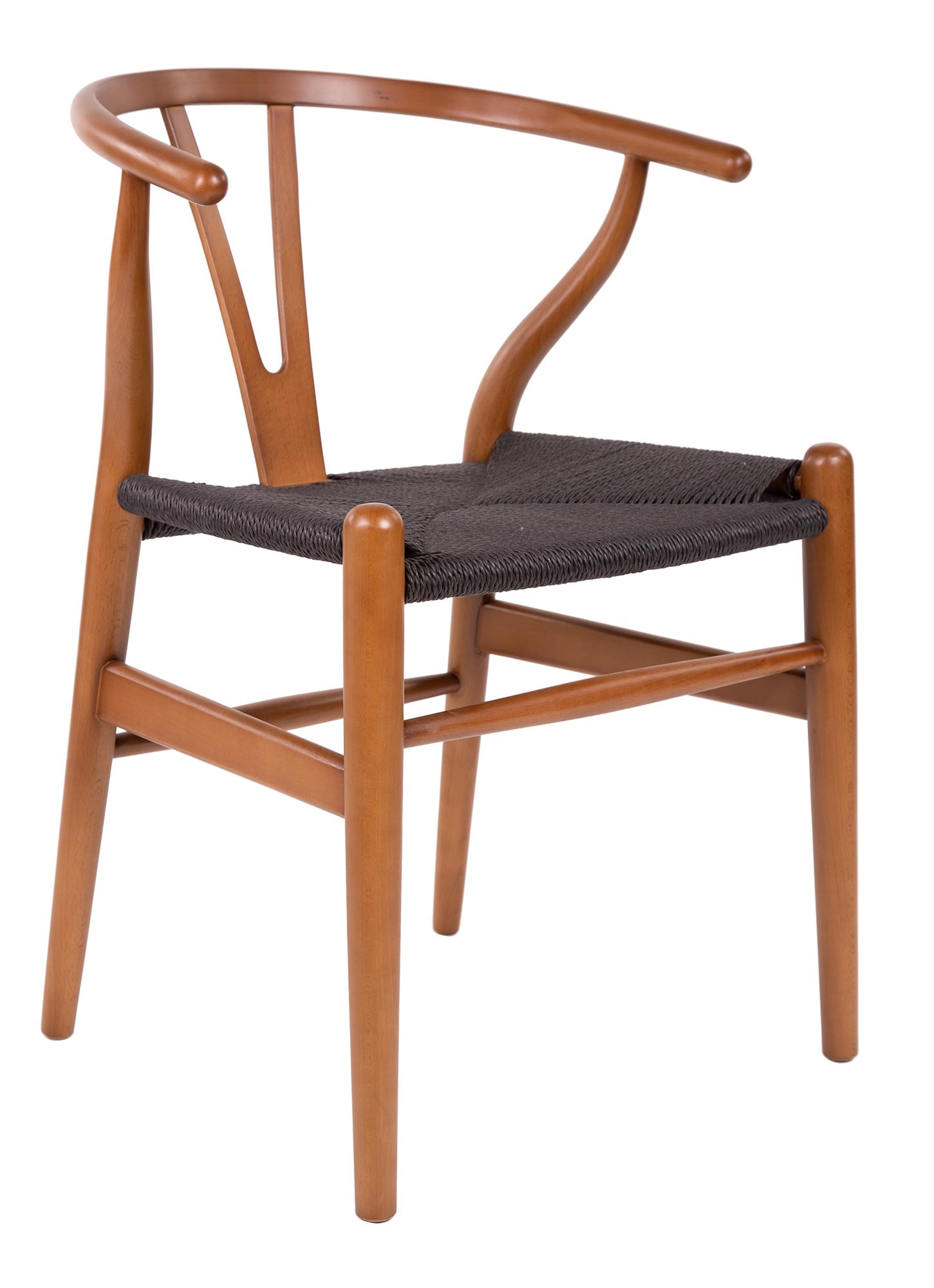Wegner style, Chaise de salle à manger Y-chair wishbone CH24 noyer noir