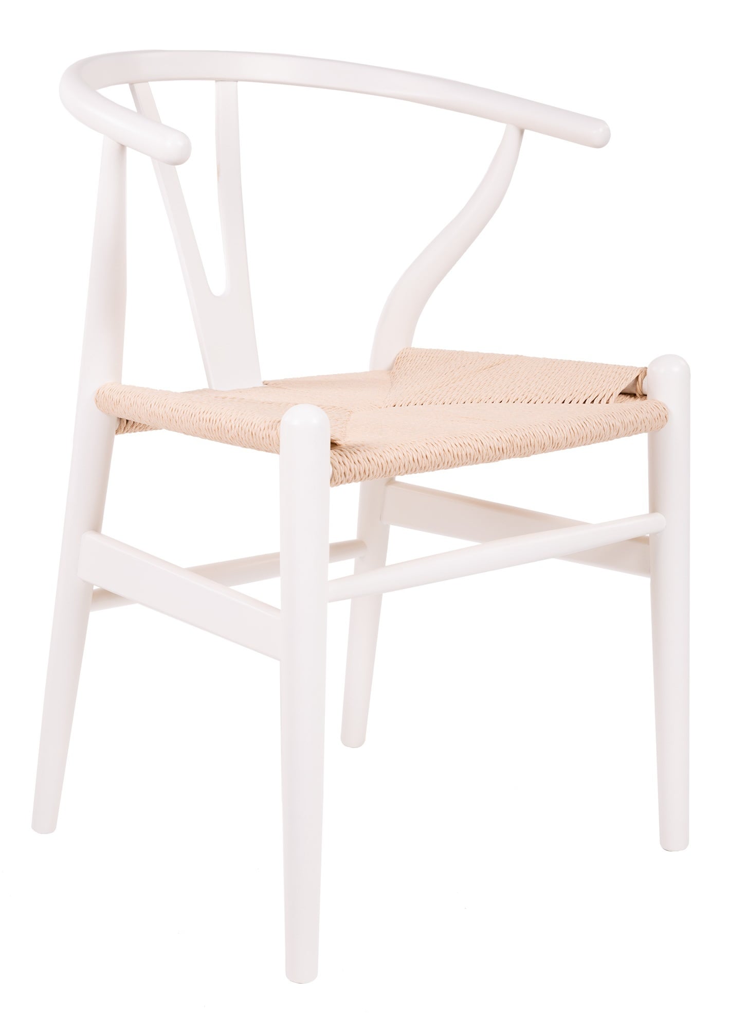 Wegner style, Chaise de salle à manger Y-chair wishbone CH24 blanc natural