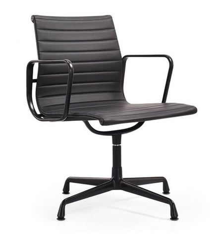 Charles Eames style, Président de la conférence EA108 Cuir cadre noir noir