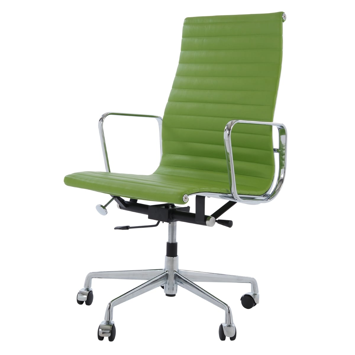 Charles Eames style, Chaise de bureau EA119 cuir vert