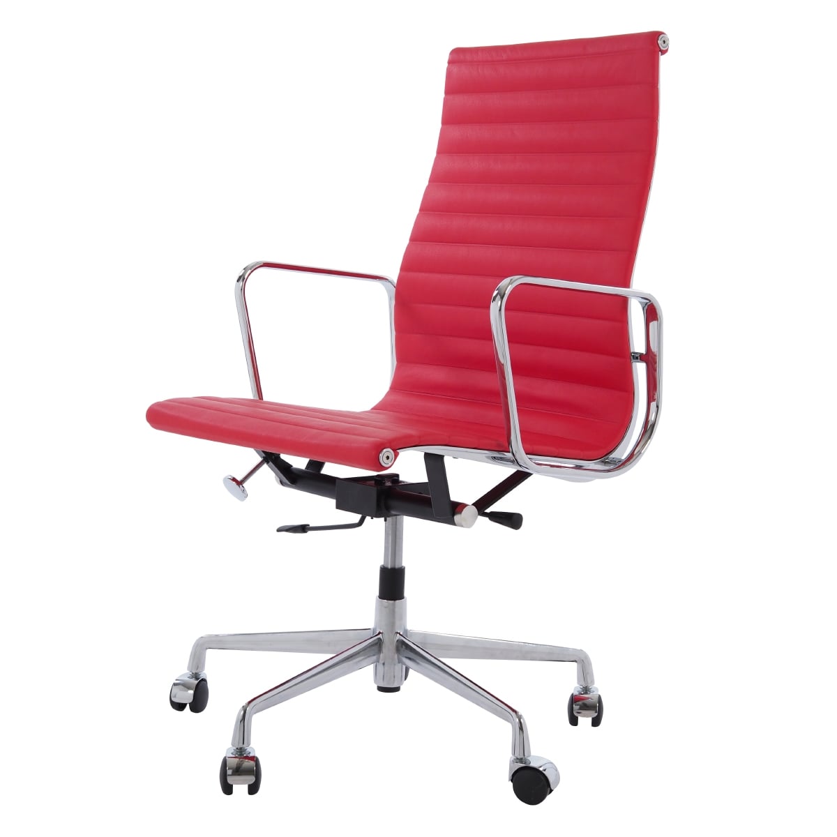 Charles Eames style, Chaise de bureau EA119 cuir rouge