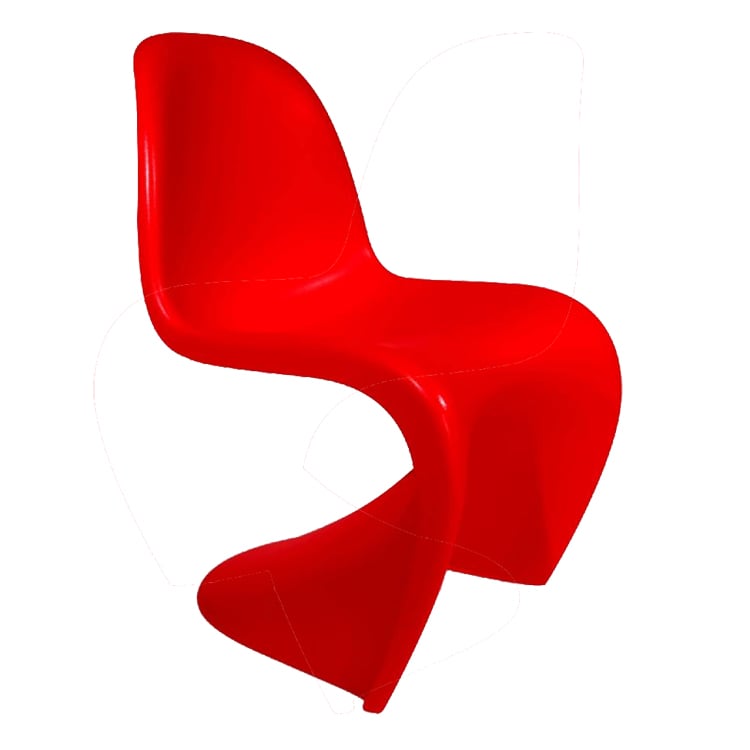 Verner Panton style, Chaise de salle à manger Chaise Panton brillant rouge