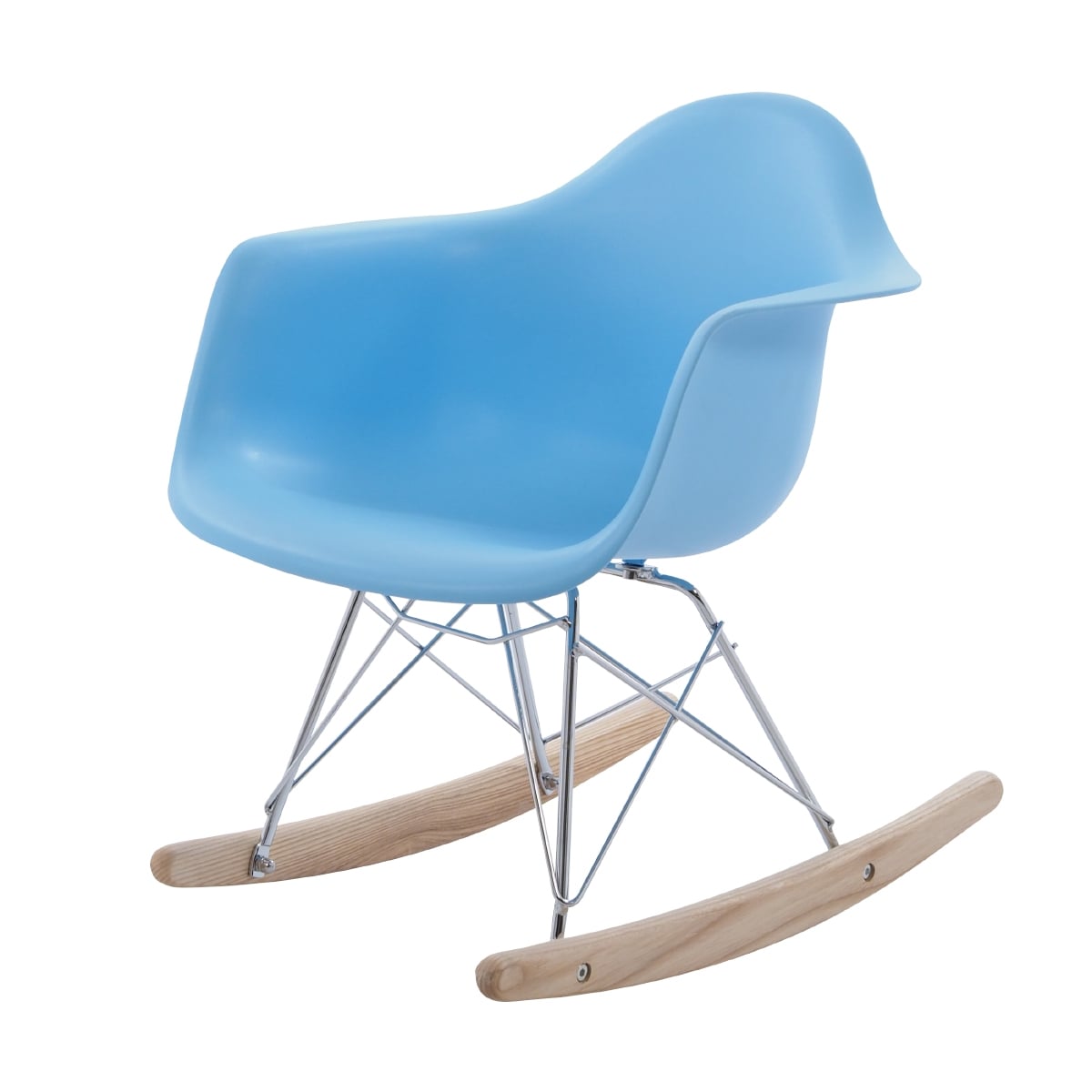 Charles Eames style, Fauteuil à bascule RAR Enfants bleu clair