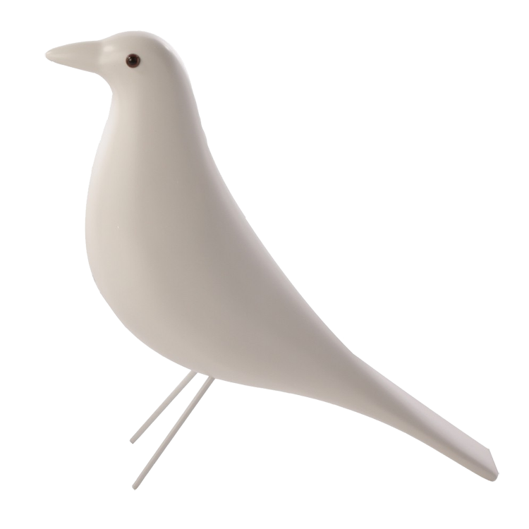 Charles Eames style, Décoration Oiseau domestique blanc