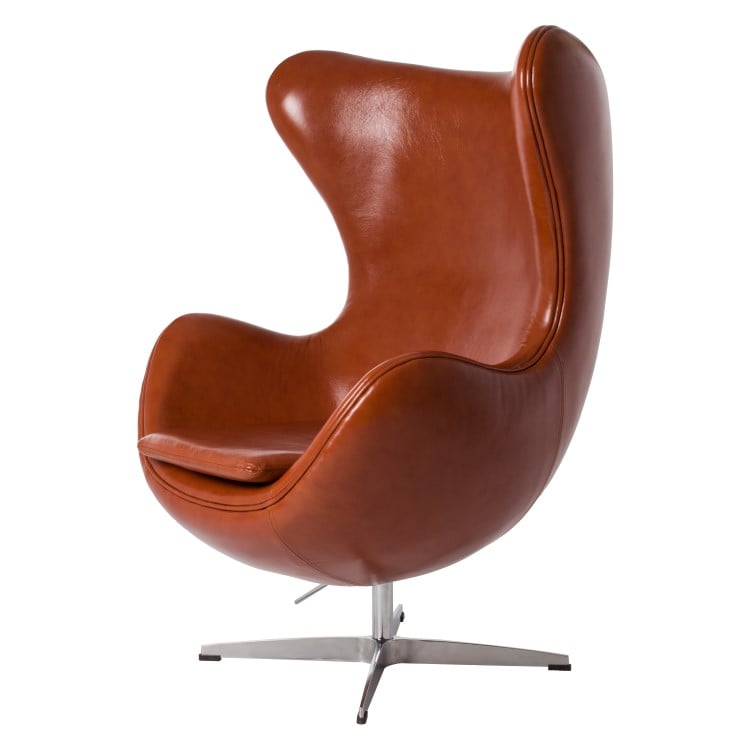 Arne Jacobsen style, Fauteuil Egg chaise cognac