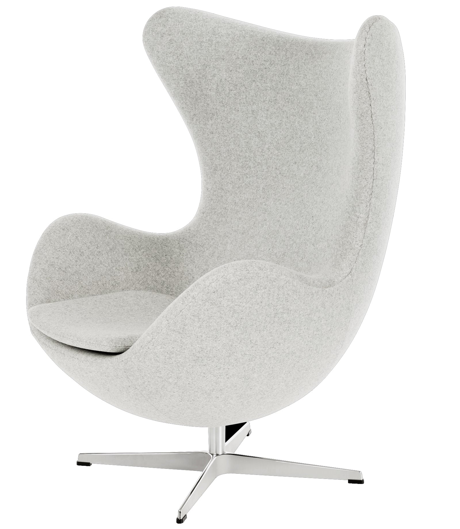 Arne Jacobsen style, Fauteuil Egg chaise cachemire gris clair