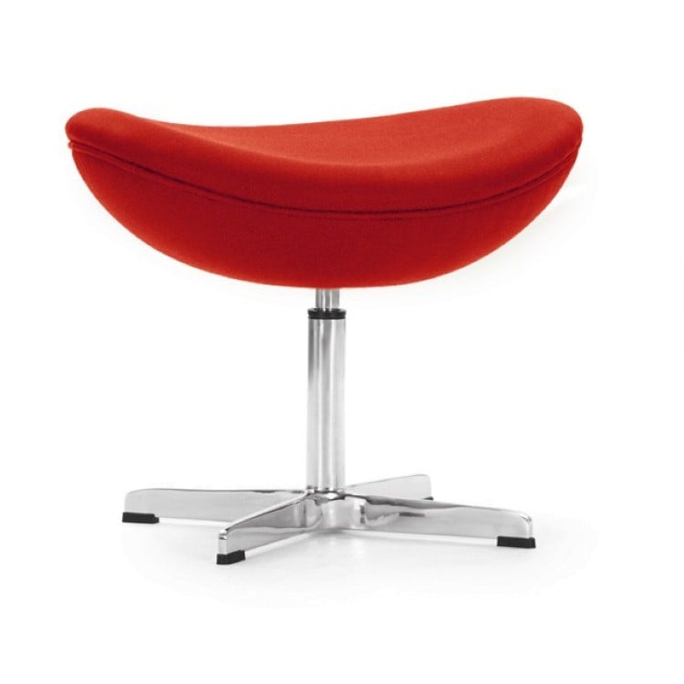 Arne Jacobsen style, Tabouret Egg chaise cachemire rouge