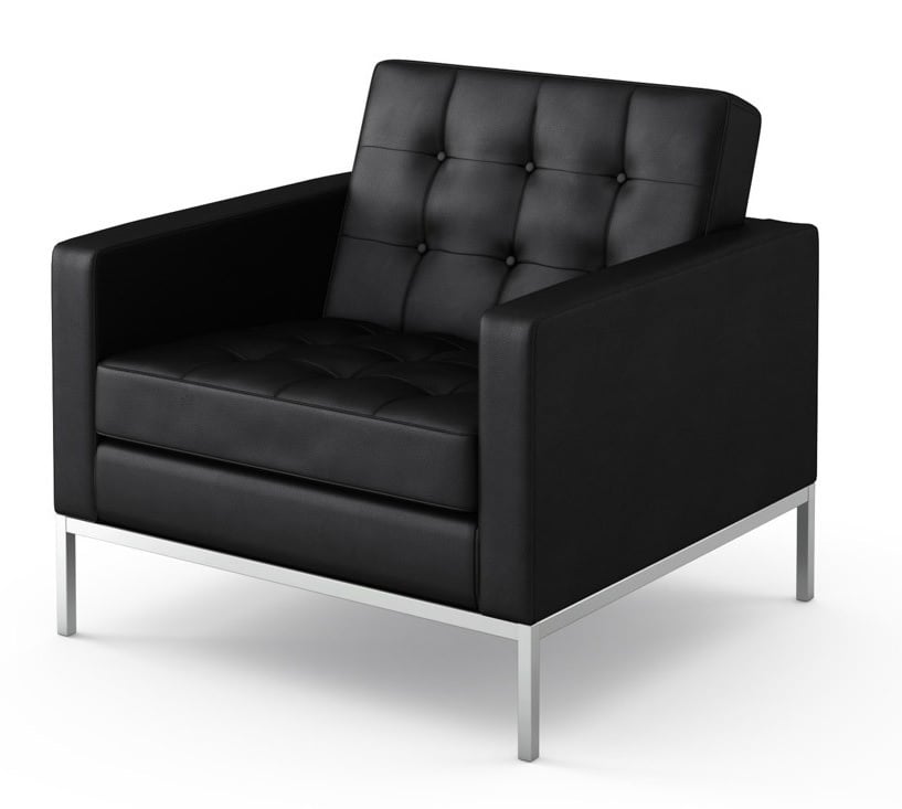 Ludwig Mies vd Rohe style, Fauteuil Florence chaise noir