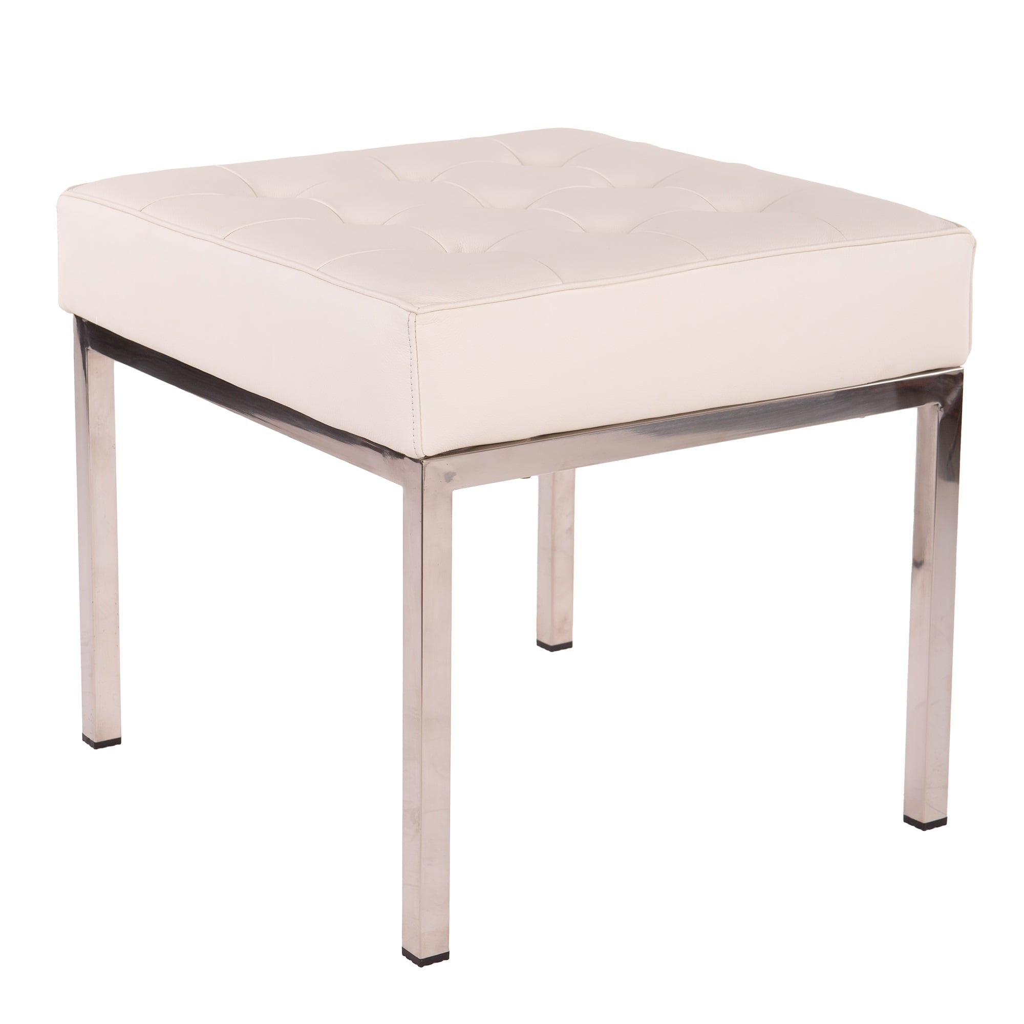 Ludwig Mies vd Rohe style, Tabouret Florence blanc