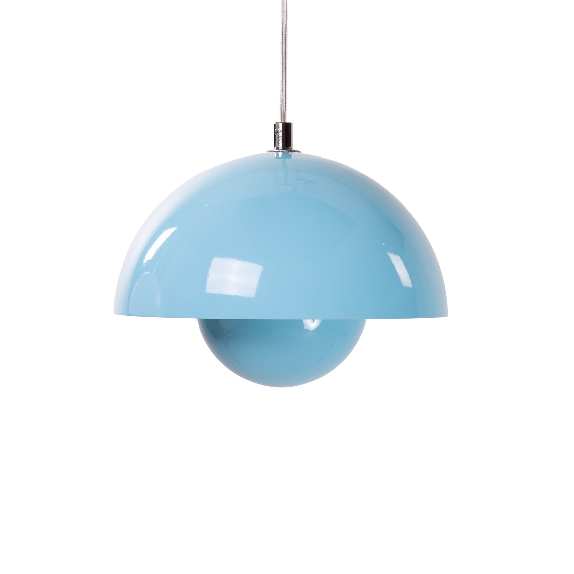 Verner Panton style, Pendentif Pot de fleur VP1 bleu clair