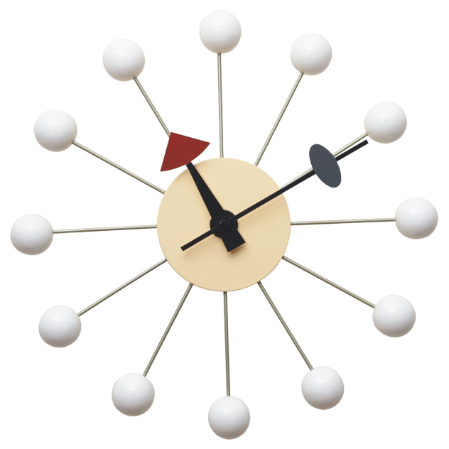George Nelson style, Horloge murale Ball horloge blanc