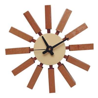 George Nelson style, Horloge murale Block clock brun