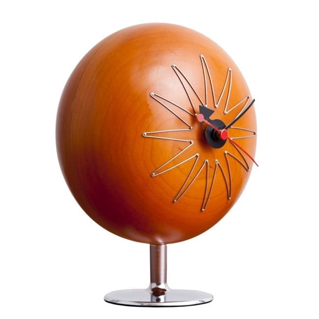 George Nelson style, Horloge de table Pill clock noyer