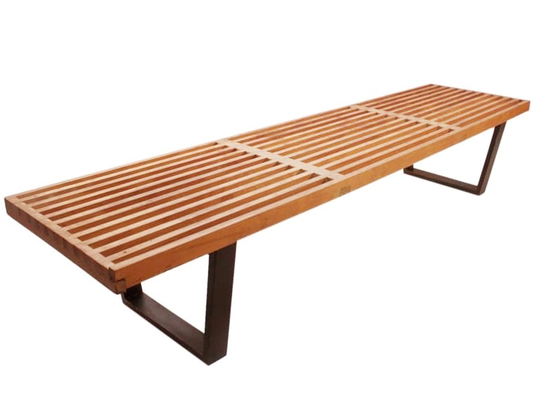 George Nelson style, Banque Nelson Bench noyer 183cm