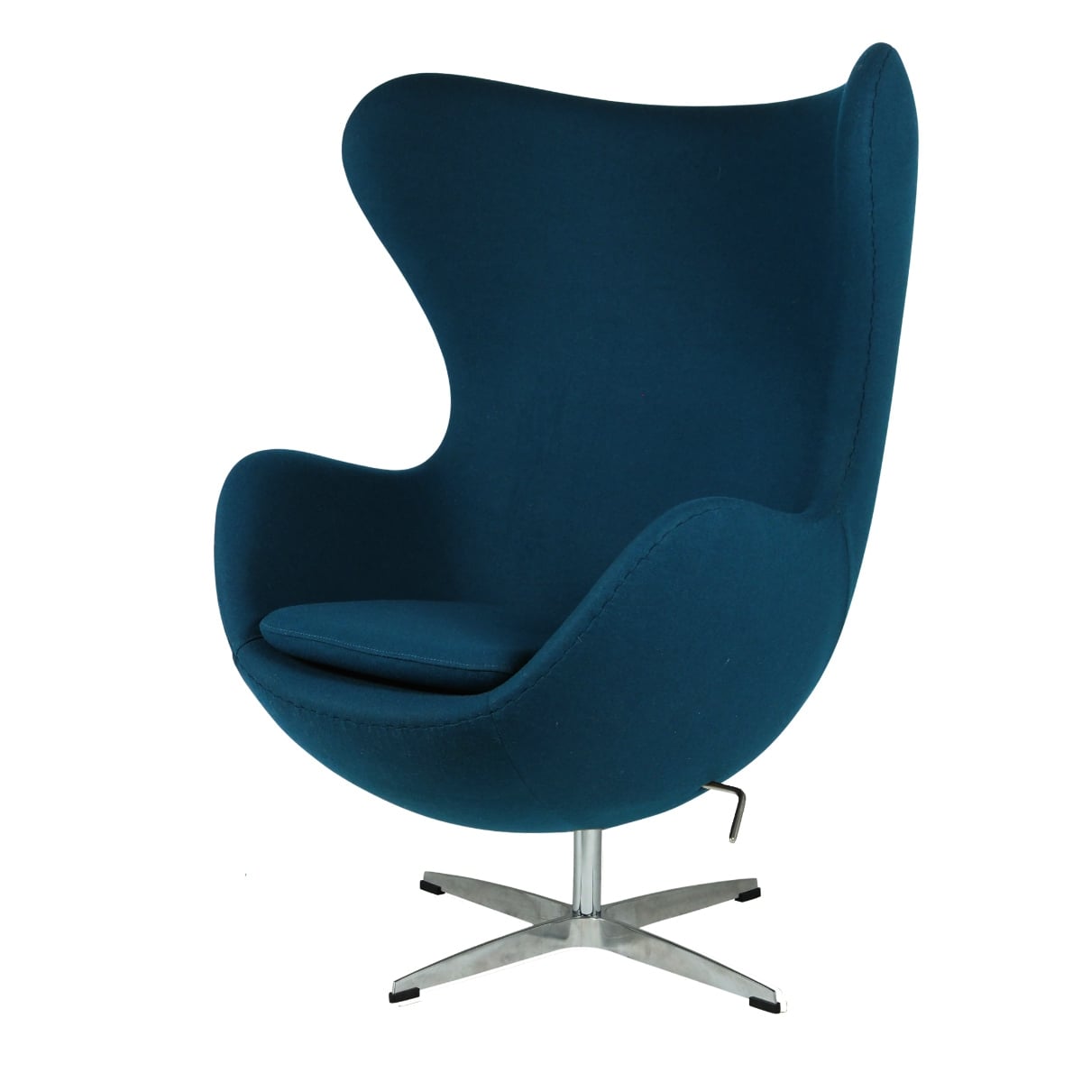 Arne Jacobsen style, Fauteuil Egg chaise cachemire bleu foncé