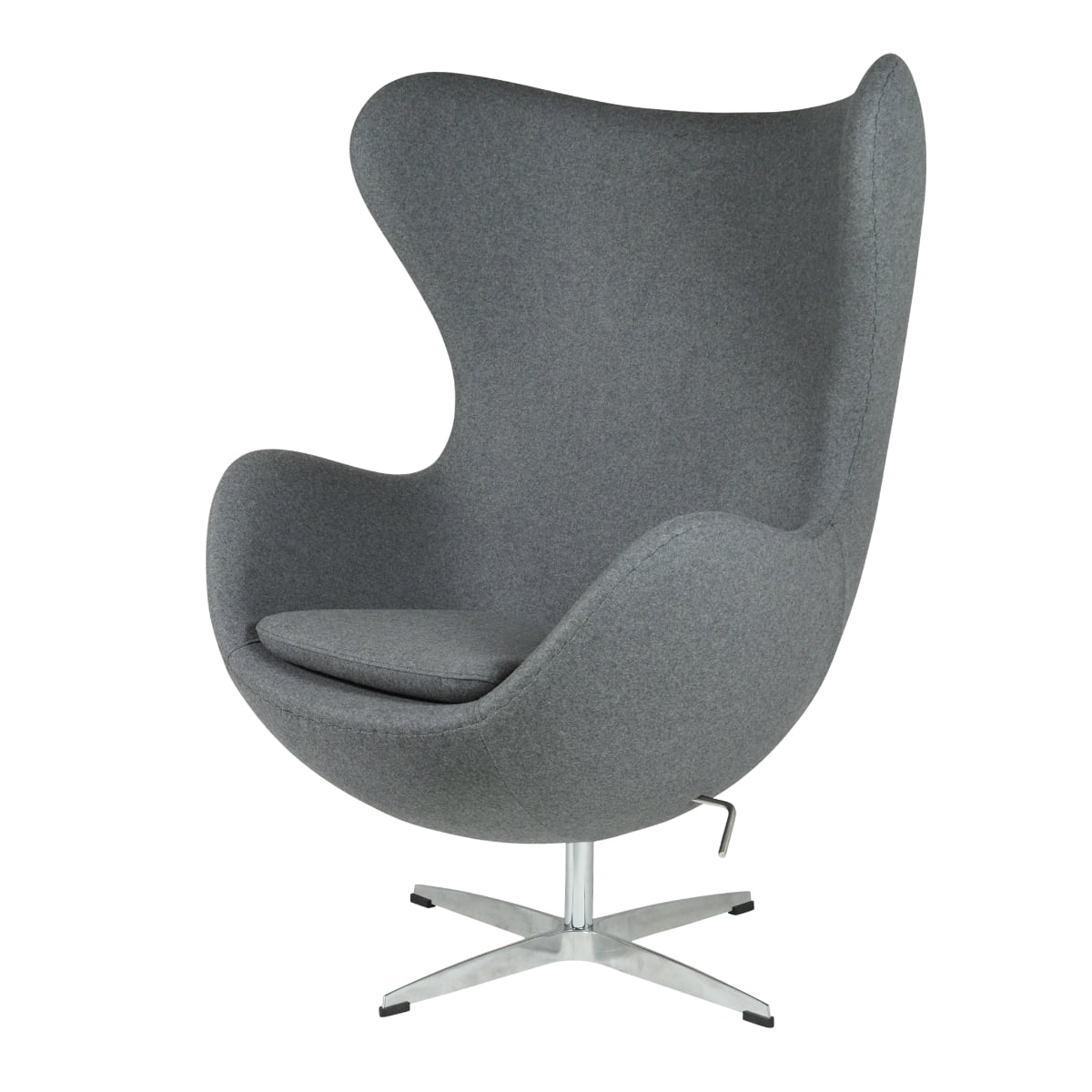 Arne Jacobsen style, Fauteuil Egg chaise cachemire gris