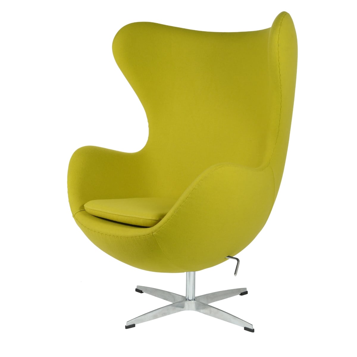 Arne Jacobsen style, Fauteuil Egg chaise cachemire moutarde